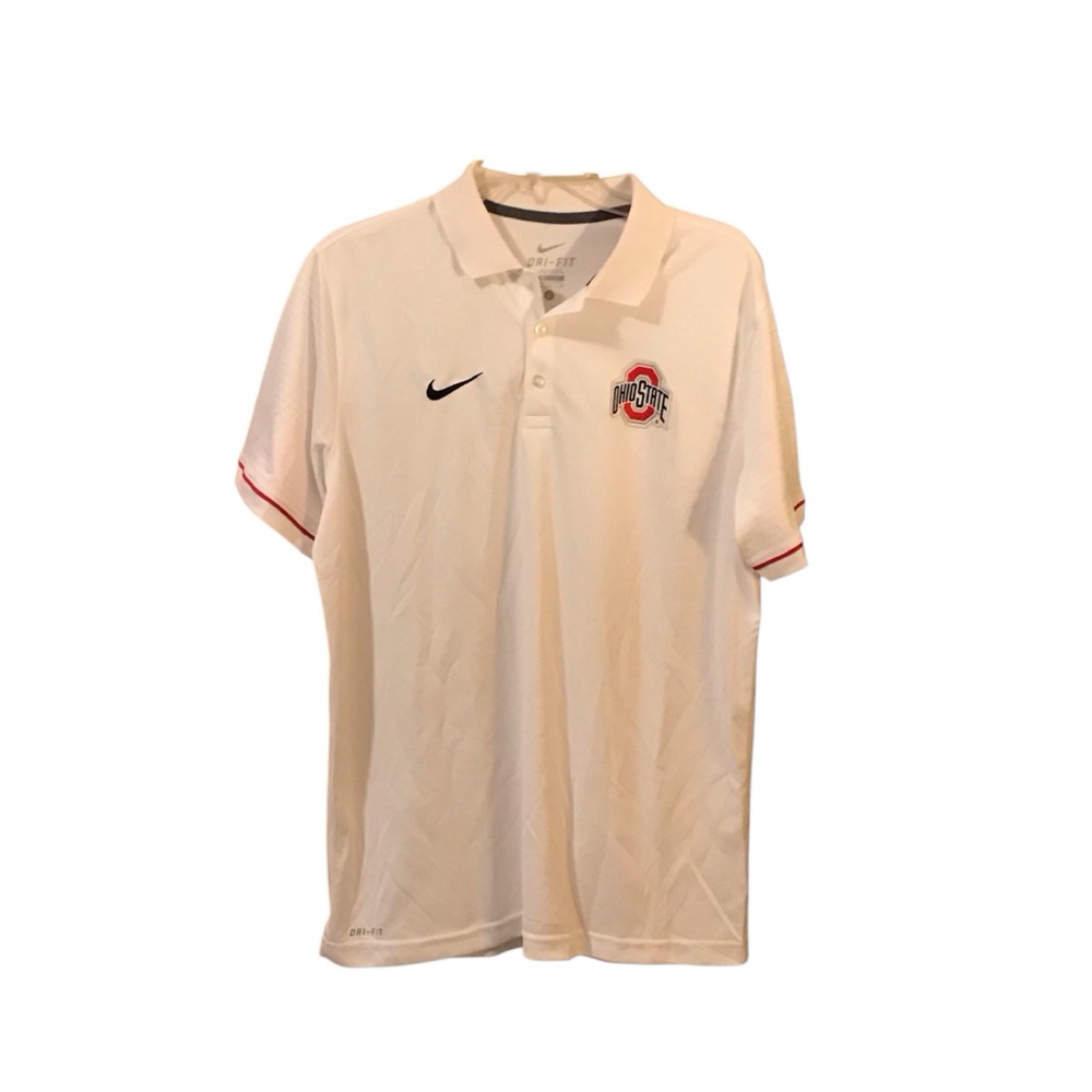 Nike Ohio State White Polo Shirt Size Large